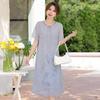 Mom's Elegant Summer Qipao: Chic Chinese Style Dress for Middle-Aged and Elderly Temperament.