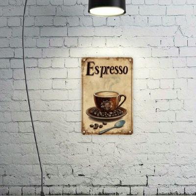 Tin Sign Espresso Wall Art Vintage Cafe Decor Metal Retro Kitchen Bar Rustic 8x12 Inch