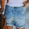 SC2025 Women's Ripped Straight Leg Denim Shorts - Summer Style, In Stock