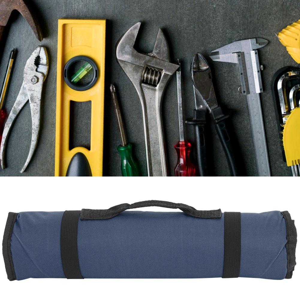 Multifunction Outdoor Coiling Block Tool Bag with Handle for Camping Repairing blue