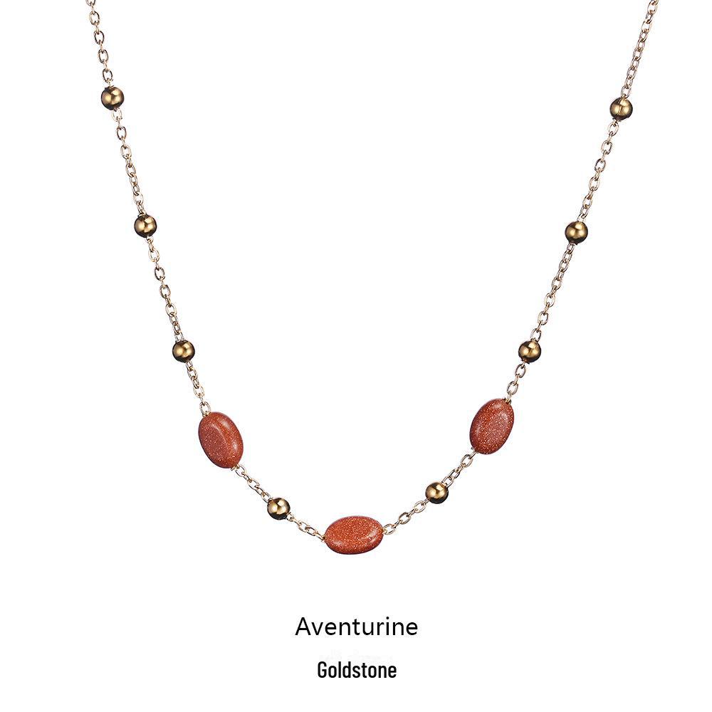 

Элегантное ожерелье из нержавеющей стали с 18-каратным золотом, песчаником и пресноводным жемчугом — водонепроницаемое и не выцветает.