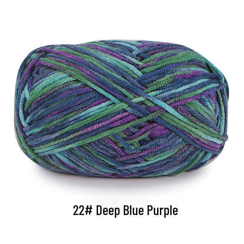 Aou Ou 5-Strand Variegated Milk Cotton Yarn Ball, Floral Medium-Thick, for Baby Scarves and Slippers.