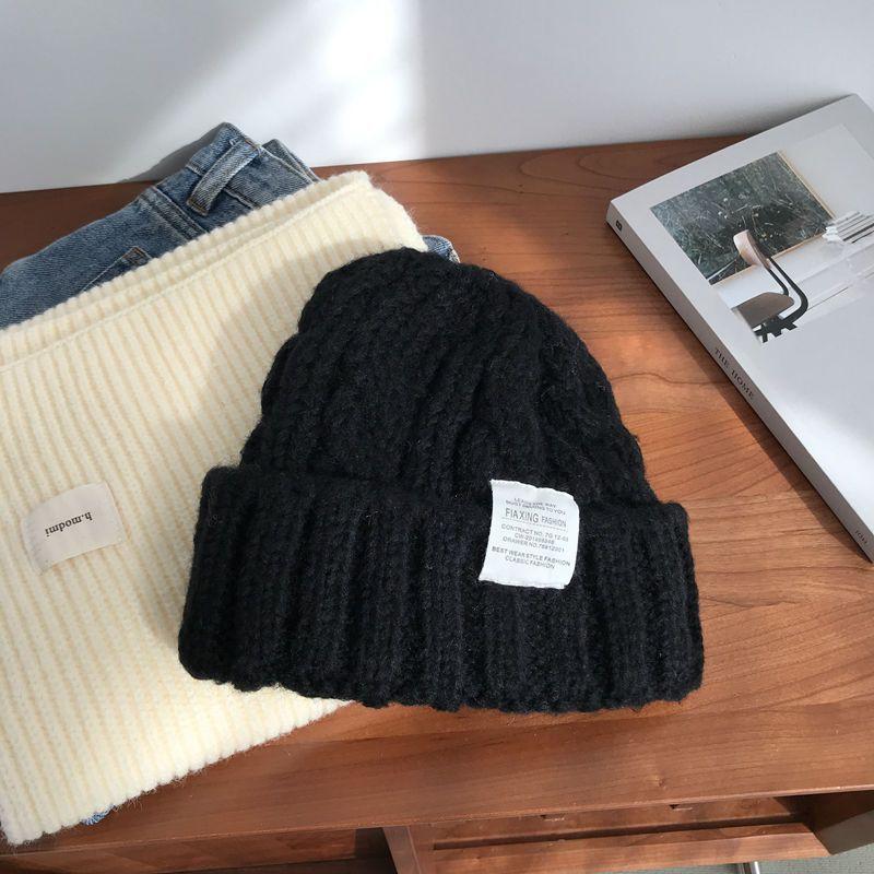 Women's Thick Knitted Wool Hat In Autumn and Winter Versatile Big Head Circumference Green Ins Trendy Face Small Ins Style