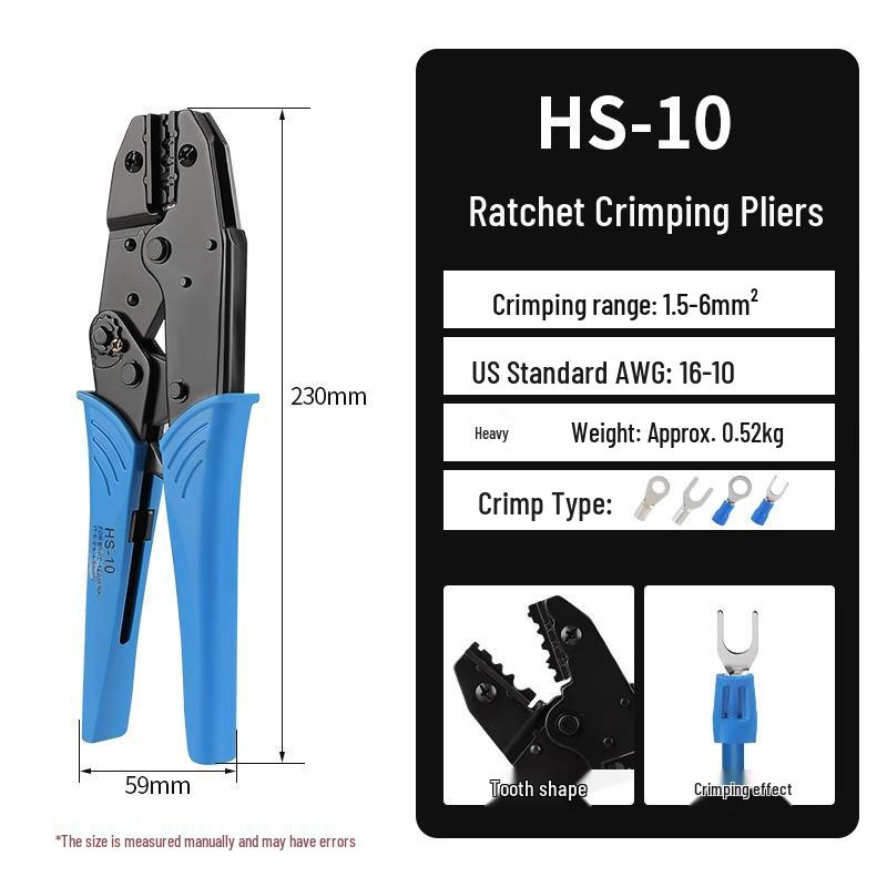 Tubular Needle Terminal Set: RV Crimp Pliers & SV/OT/UT Copper Lugs