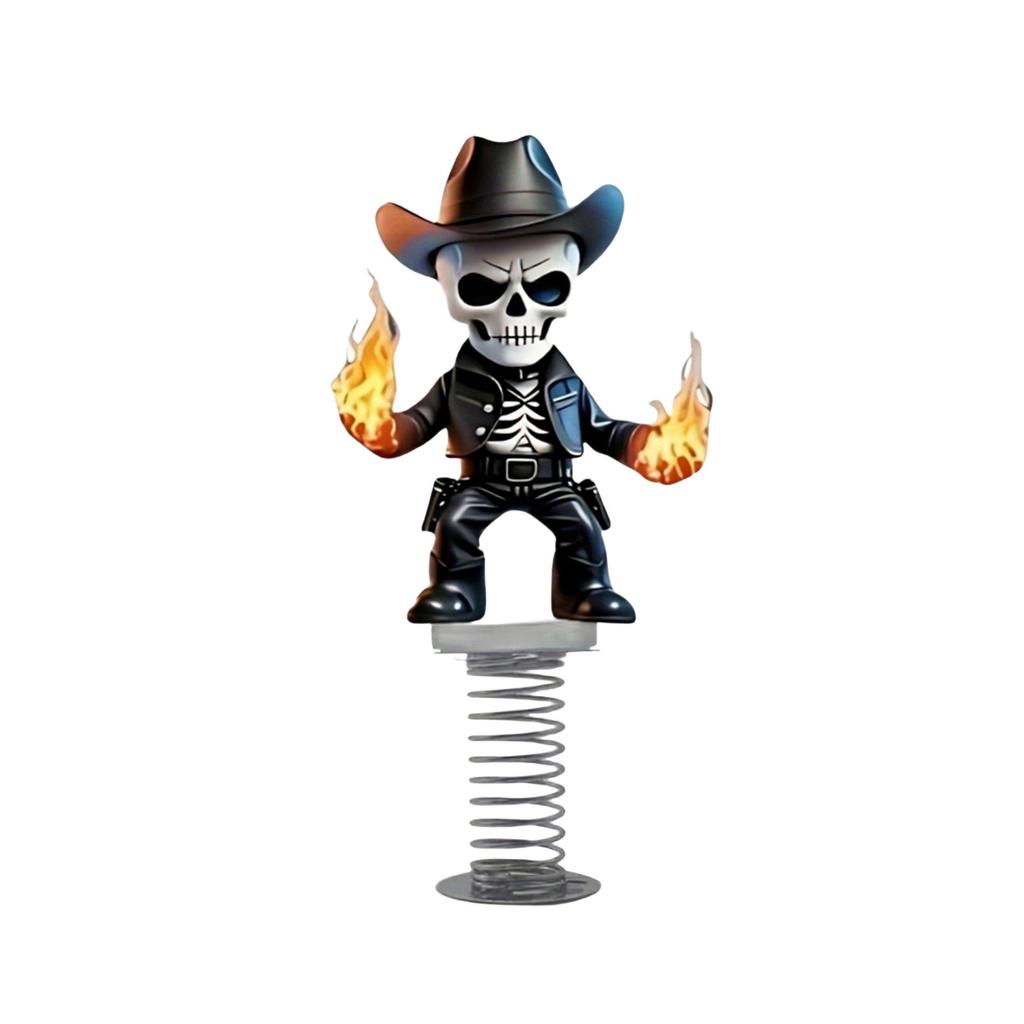 New Halloween Style Witch Skeleton 2D Flat Acrylic Desktop Car Interior Spring Ornament