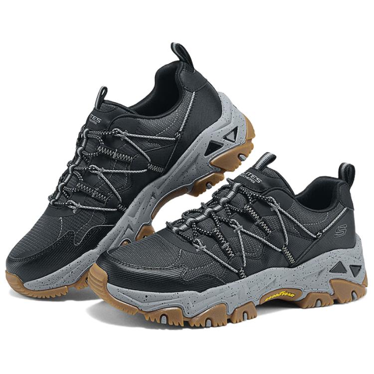 Skechers DLites Hiker Comode Versatili Resistenti Scarpe Casual Basse Sneaker da Uomo Nero Grigio 237421-BKGY