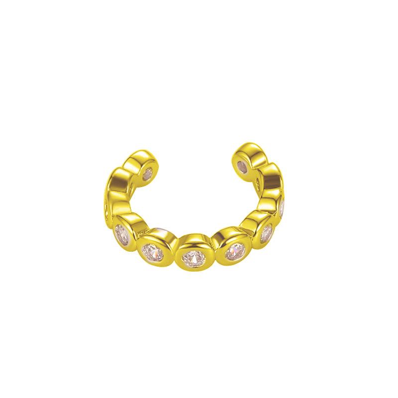 Zirkonový geometrický nepravidelný dvouvrstvý náušnicový klip: Unisex trendy kroucené náušnice, nevyžadují piercing.