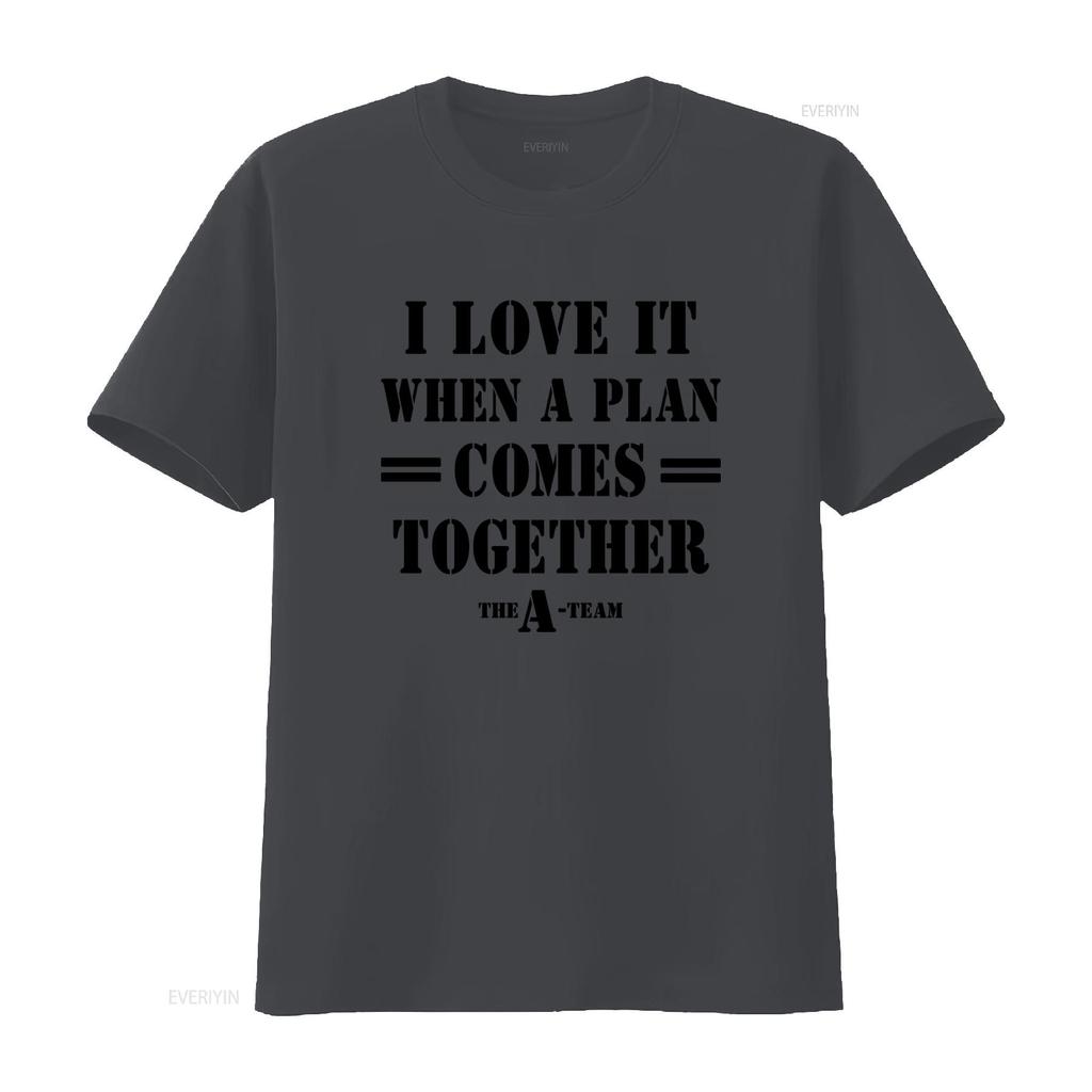 A Team I Love It When Plan Comes Together Mens T Shirt Hannibal Slogan Quote  vintage Washed Stretched Slightly