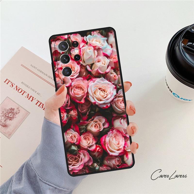 Peonies Beautiful Flower phone case For Samsung Galaxy S24 S25 S23 S22 Ultra Note 10 20 Plus S20 S21 FE Cover