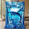 Oceanic Dolphins Swimming 1 Theme blanket Lightweight Warm Flannel Blanket Decorative Throw Blanket for Home Decoration