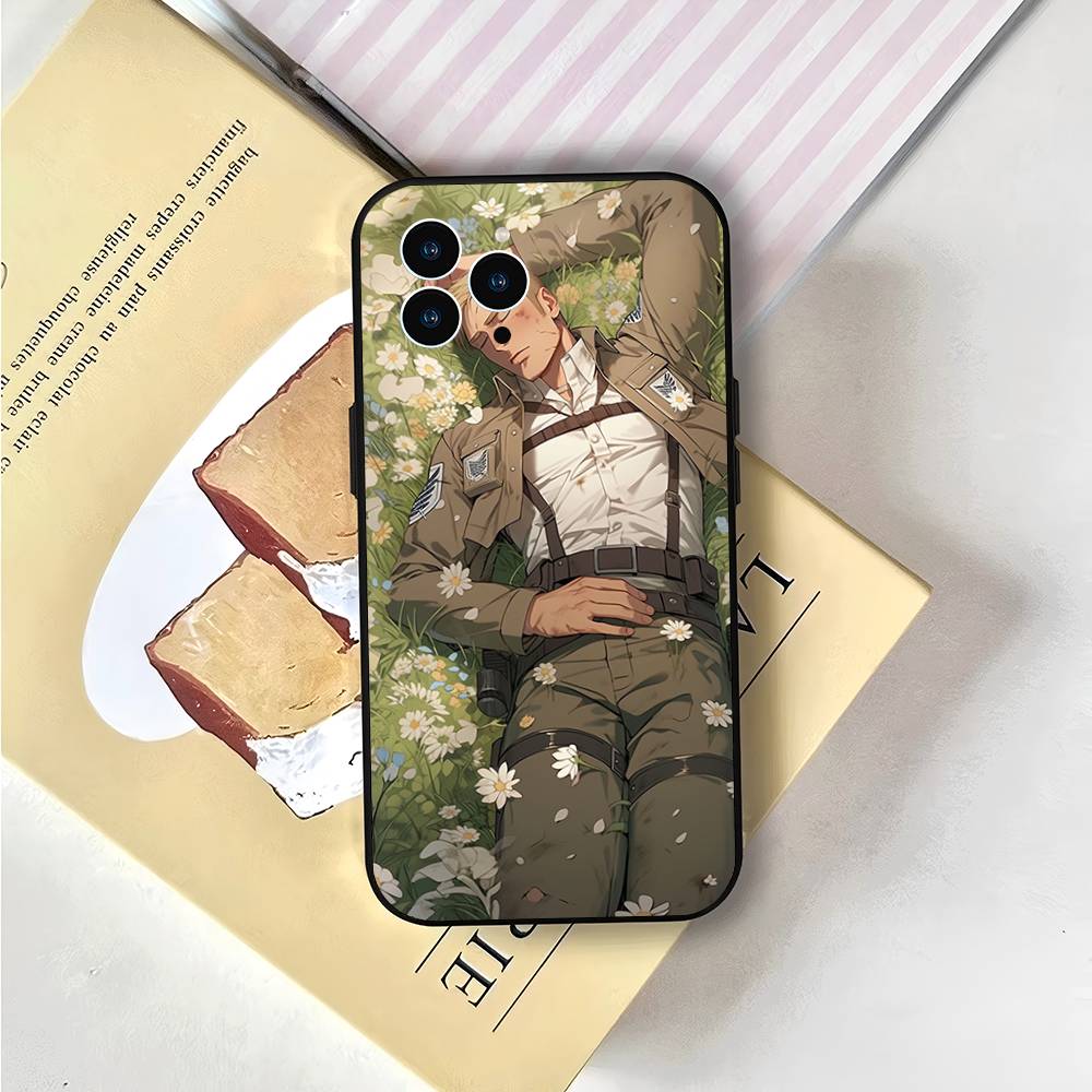 Erwin Smith Anime Phone Case For IPhone 17 Air 16 15 14 13 Pro Max 11 12 Black Silicone Cover