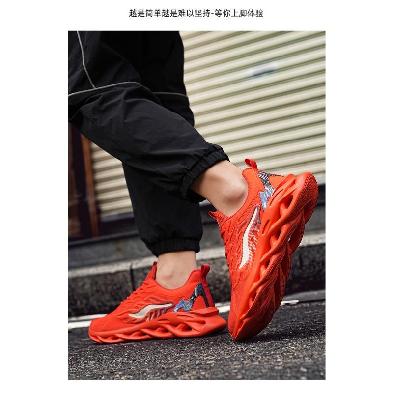 Herren Slip-on Sneaker mit Klingensohle Atmungsaktives Strickmaterial Rutschfest Stoßdämpfend Freizeit-Sportschuhe