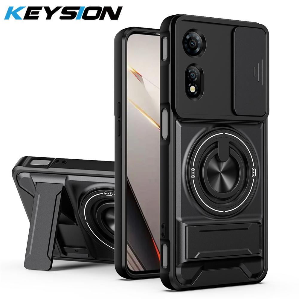KEYSION Magnetic Phone Case for ZTE nubia Neo 2 5G Slide Camera Protection Upright Kickstand 360° Ring Shockproof Back Cover