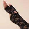 Summer Women's Sleeves Long Lace Sunscreen Driver's Half Finger UV Resistant Lace Sexy Evening Gloves