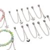 Alloy Safety Chain Charm for DIY Jewelry Making, Starfish, Moon, Butterfly, Heart, Shell