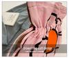 Floral Print Canvas Shoulder Handbag: Trendy Pleated Drawstring Design for Women