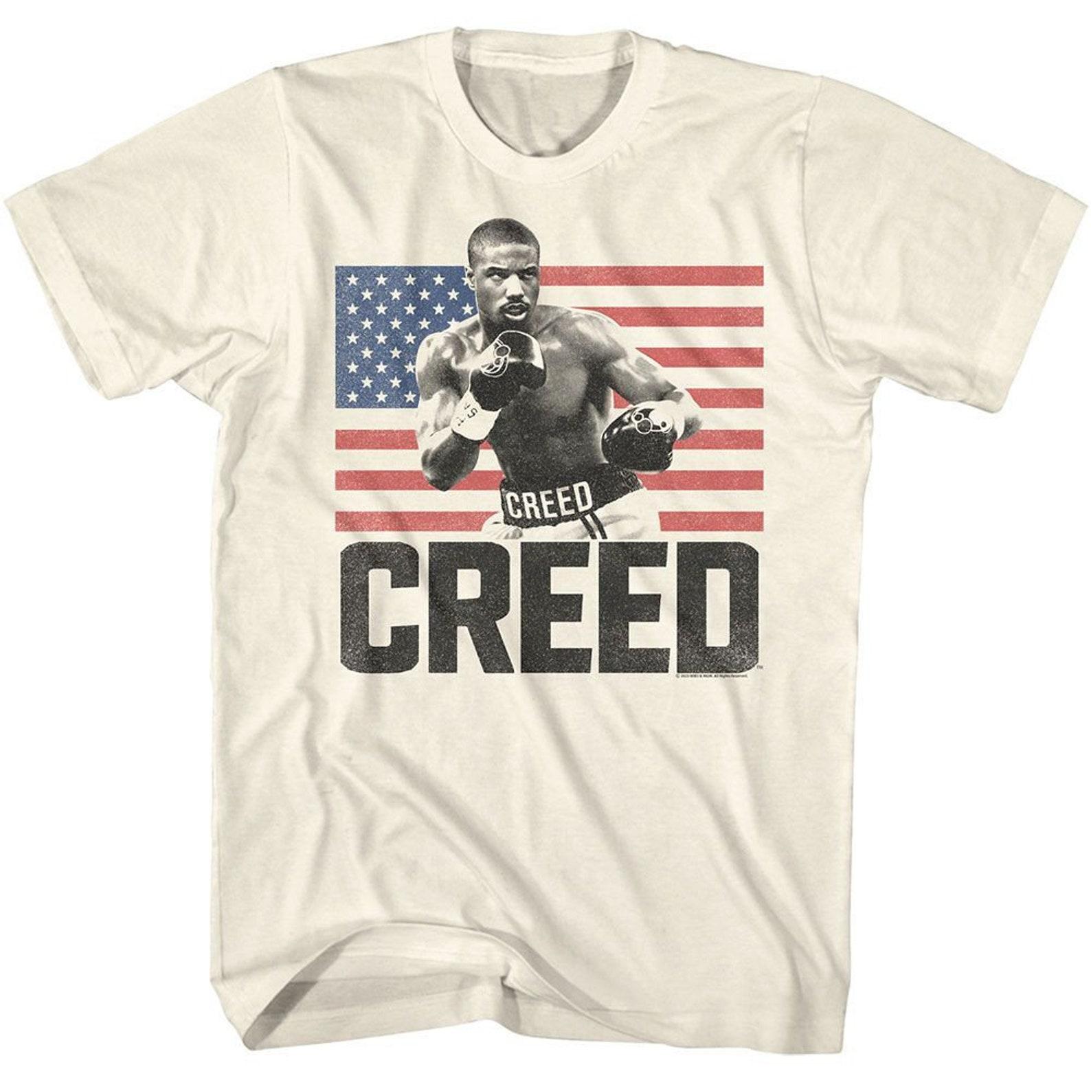 Rocky Creed American Flag Natural T-Shirt M
