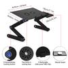 360 degrees  Adjustable Foldable Laptop Desk Table Stand Holder w  Cooling Dual Fan Mouse Boad Black