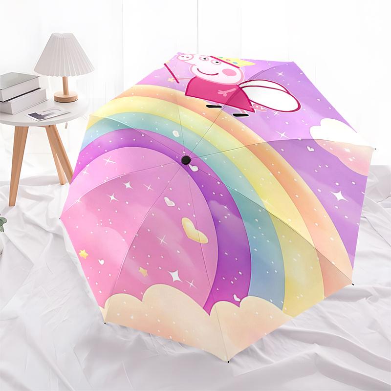 

Peppa Pig Fairy Umbrella - Automatic Opening and Closing, Foldable Design, 8-Rib Iron Frame, Perfect Gift for Fans, Travelers, Daily Use0104