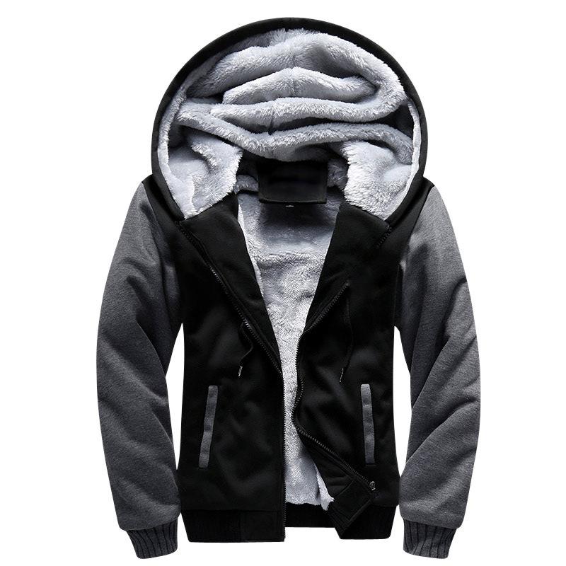 Cardigan Street Hoodie Sweater Fleece Thickened Hooded Jacket Men's Long Sleeve Men's Padded Jacket