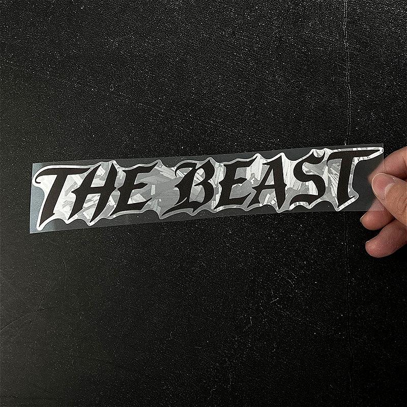 

1PC THE BEAST Motorcycle Sticker Waterproof for Motorbike Helmet Fuel Tank DIY Bicycles Scooter Body Universal Vinyl Decals 18x3.3CM
