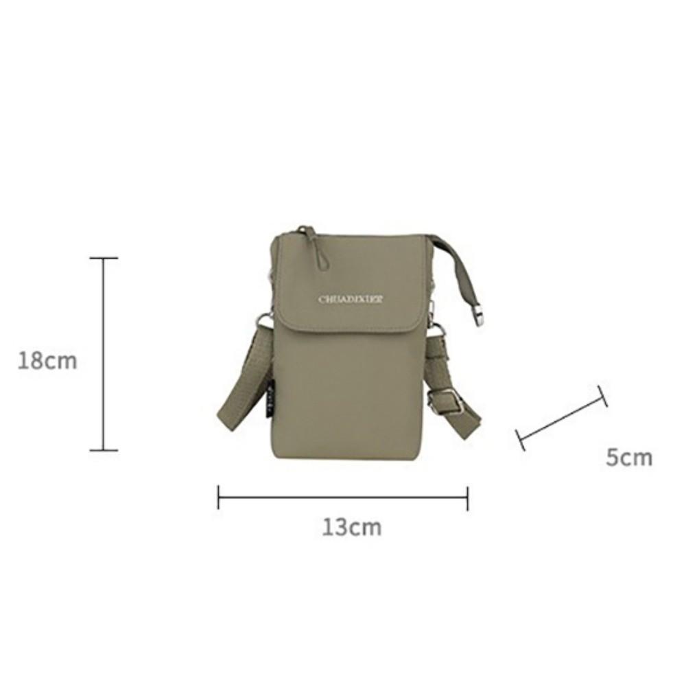 Trendy Nylon Phone Bag Solid Color Mini Size Crossbody Bag Adjustable Strap Ultra Lightweight Shoulder Bag Unisex