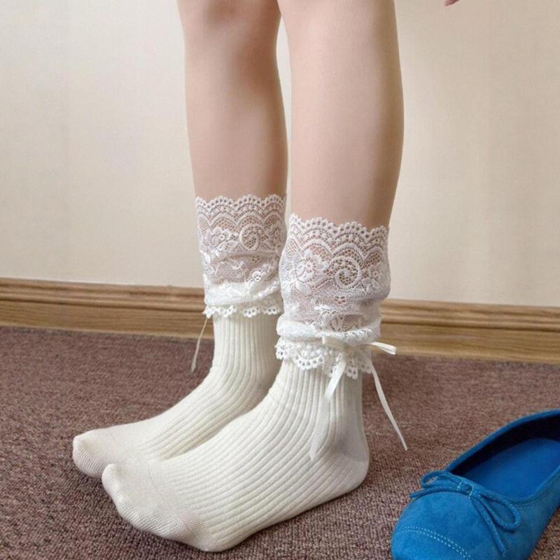 Korean And Japanese Style Lace Gentle And Sweet Stacked Socks For Women