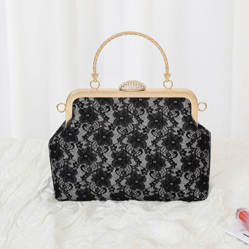

Кружевная вечерняя сумка со стразами, новая блестящая жемчужная сумочка с рельефным антикварным мессенджером, маленькая сумка