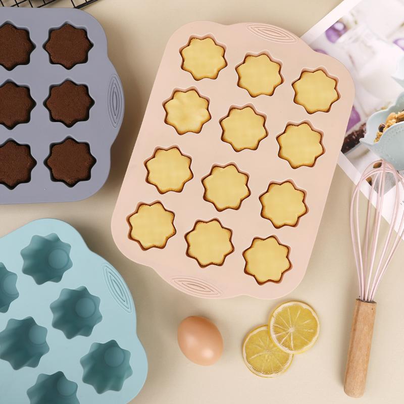 12 Cavity Silicone Octagon Mould Cake Pans Cupcake Muffin Mold Baking Tray Home Kitchen Cook Diy Tools