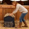 Hay Bag for Horses, 55 X 18.5 X 64 Cm, 46 X 46 Mm Holes, Premium Nylon Construction with PVC Waterproof Coating, Adjustable Hanging Straps and Metal