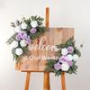 2Pcs Artificial Flower Swag for Wedding Reception Backdrops Sweetheart Table Wedding Welcome Sign Flower Decoration