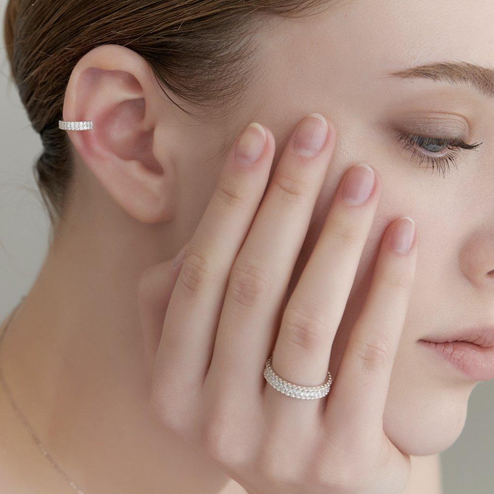 Silver925 Basic Pave Ear Cuff (1 Pc)