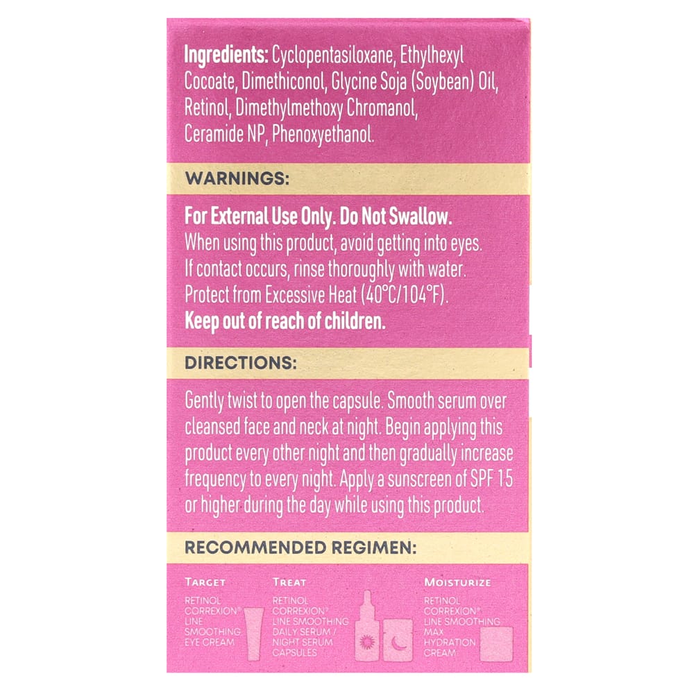 RoC Retinol Correxion Line Smoothing Night Serum Biodegradable Capsules, 30 Count