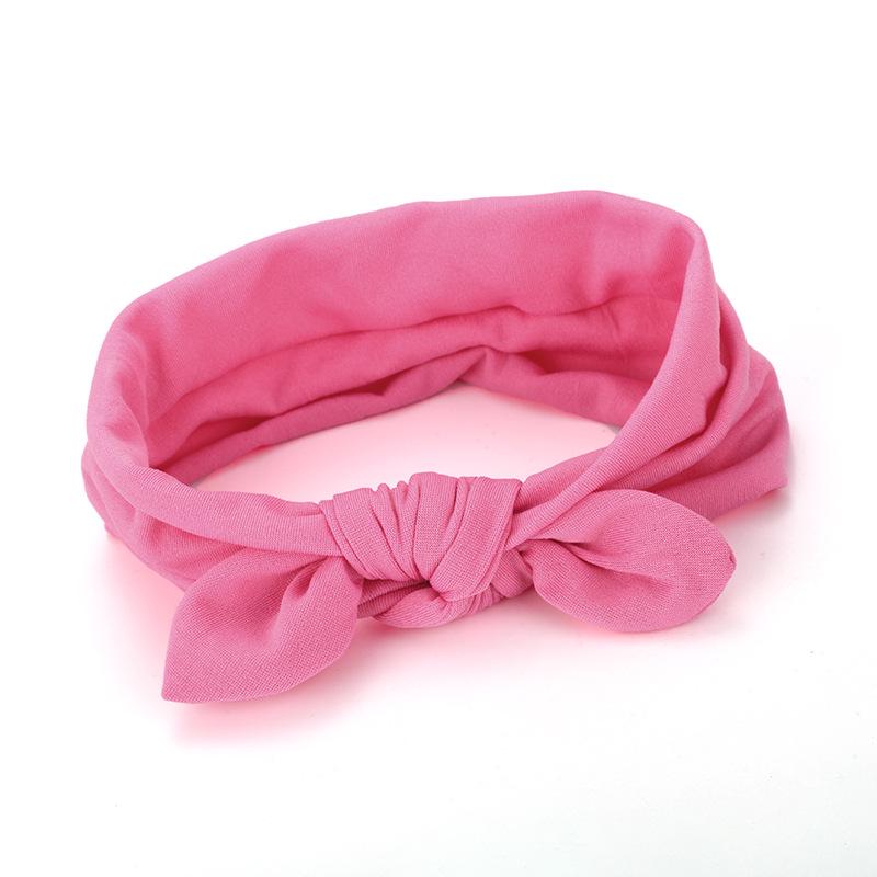 

Европейский и американский бантовый ободок из ткани с кроличьими ушками темно-розовый