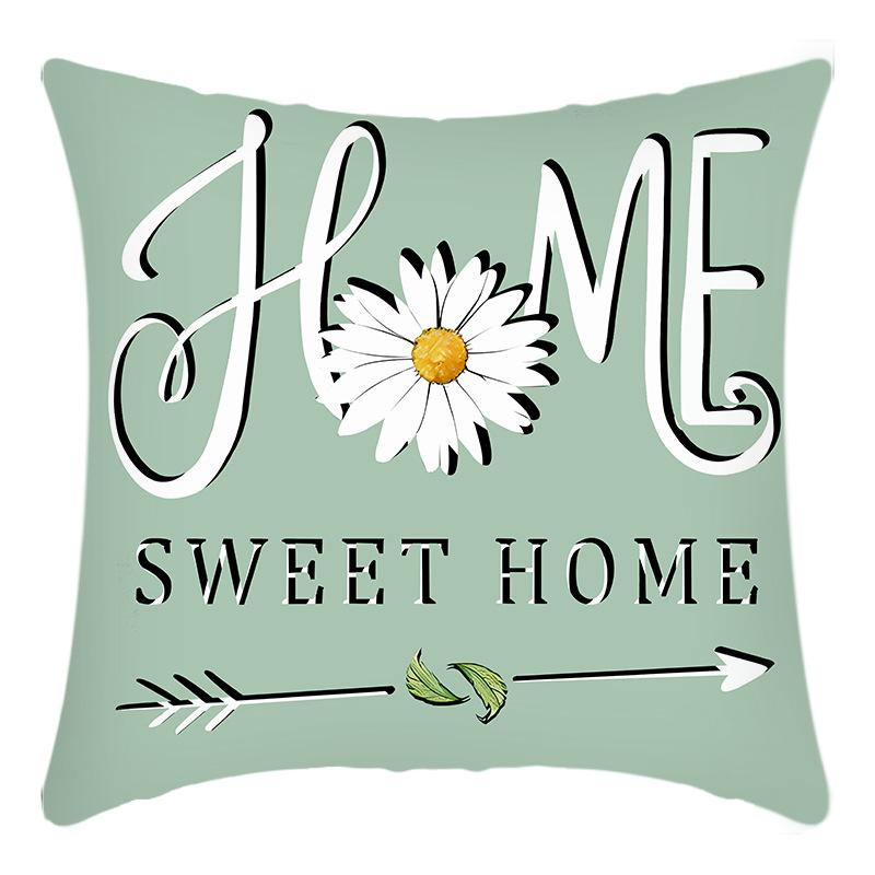 Fashionable Spring Flower Spring Elements Pillow Cover Linen Flower Cushion Pillow Cover