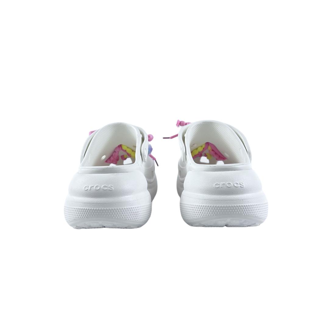Crocs Crush Clog EVA Colourful Love Fashion and Versatile Comfortable and Casual Hole Shoes Unisex White