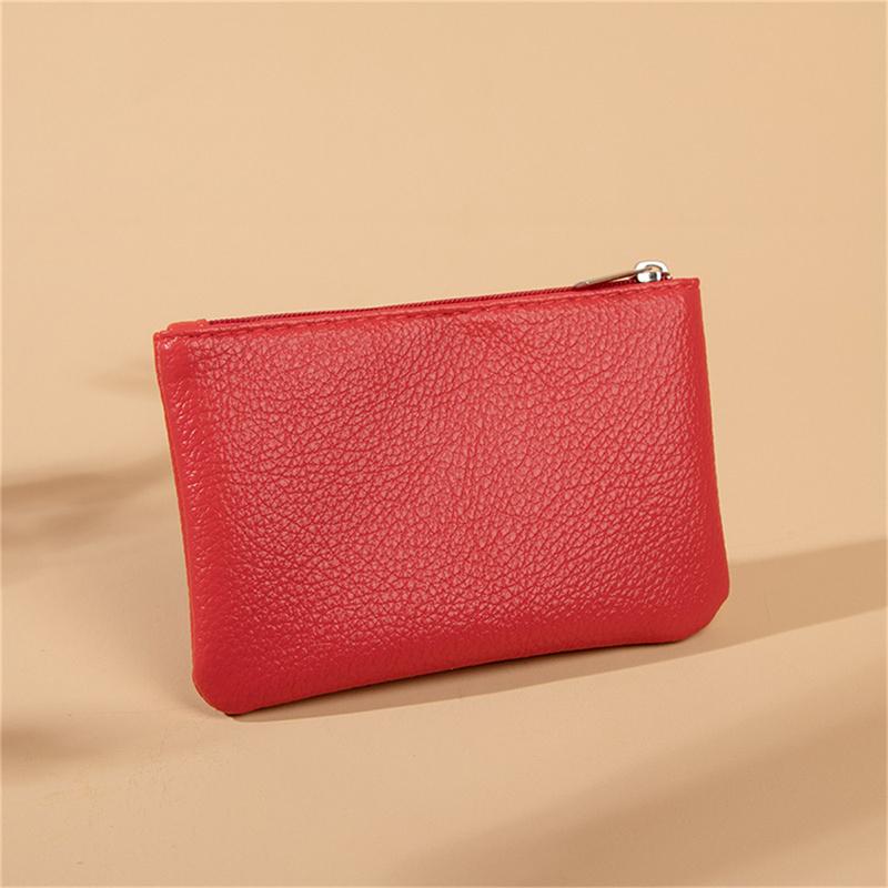 Litchi Pattern Coin Purse Women Pu Leather Zipper Wallet Card Holder Storage Bag