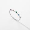 925 Sterling Silver Rainbow CZ Simulated Diamond Stacking Slim Rings Fashion Bands For Women Korea Style Fine Jewelry