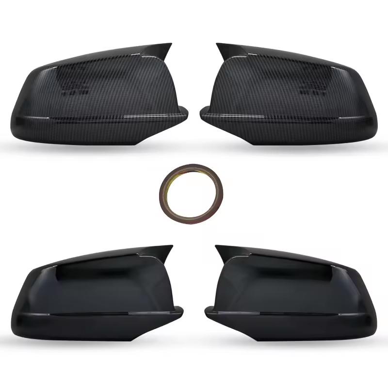 Car Decoration Door Mirror Cover For BMW 5-Series F10 F11 F18 2010-2013 Carbon Fiber Glossy Black Rearview Accessories