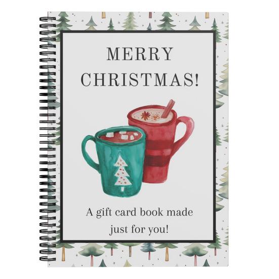 Christmas Gift Card Book Reusable Gift Card Album College Student Gift Card Holder Spiral-Bound DIY Present for Friends Family