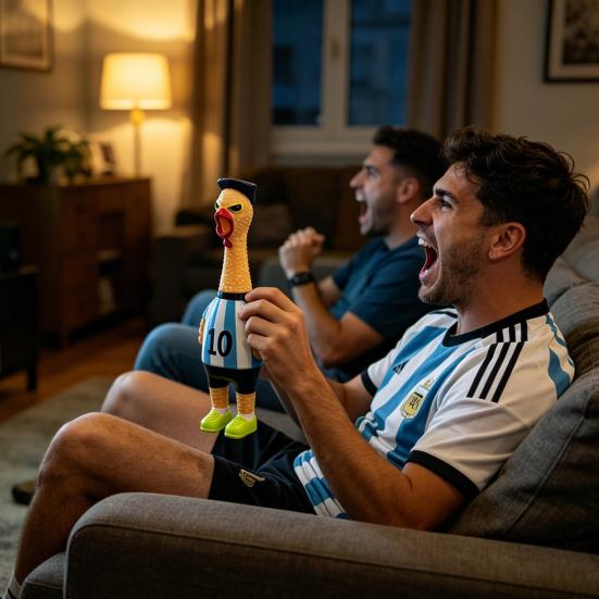 1/2Pcs Football Theme Screaming Chicken Toy, Stress Relief Cartoon Football Star Chick Squeeze Toy, Game Day Cheer Gift for Soccer Fans
