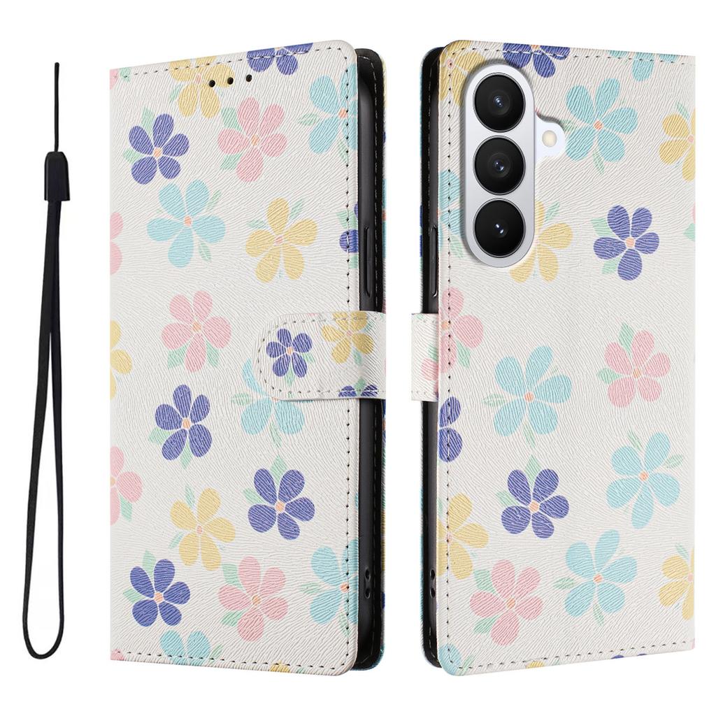 For Samsung Galaxy S26/S26 Pro Case Pattern Print PU Leather Wallet Phone Cover with Wrist Strap