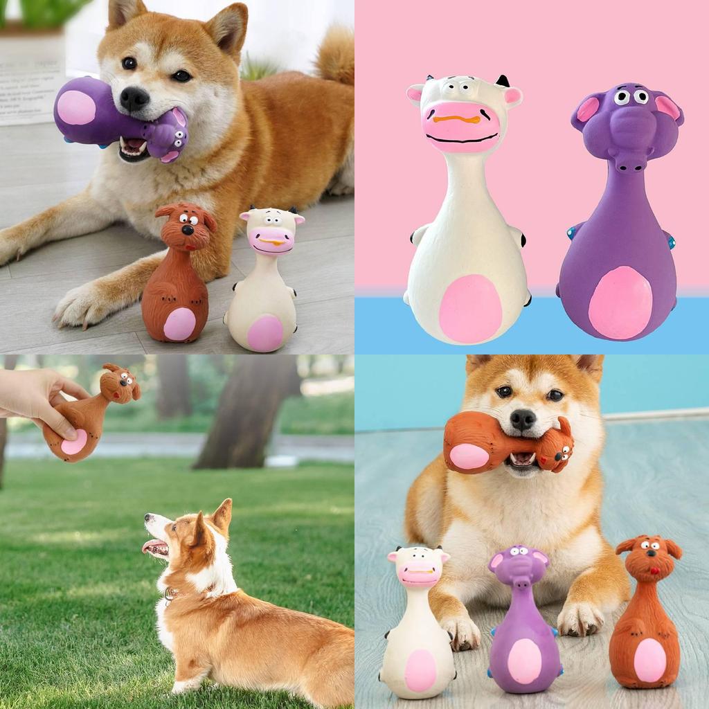 High Quality Squeaky Rubber Pet Toy For Dogs In Fun Cartoon Design And Colors