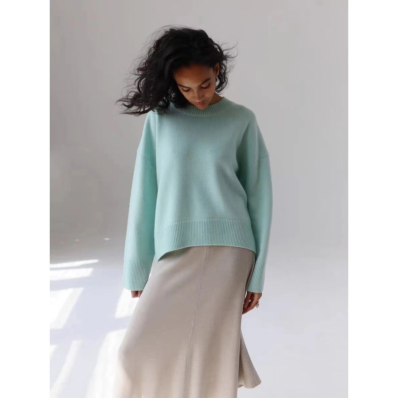 Fashion Wind Fall and Winter New round Neck Knitwear Loose Pullover Crew Neck Loose Sweater