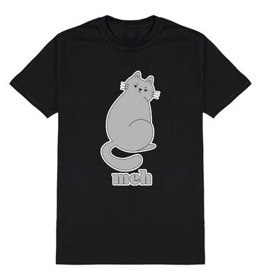 Meh Cat T-Shirt Mens Funny Meme Cats Slogan /  Cotton Tee