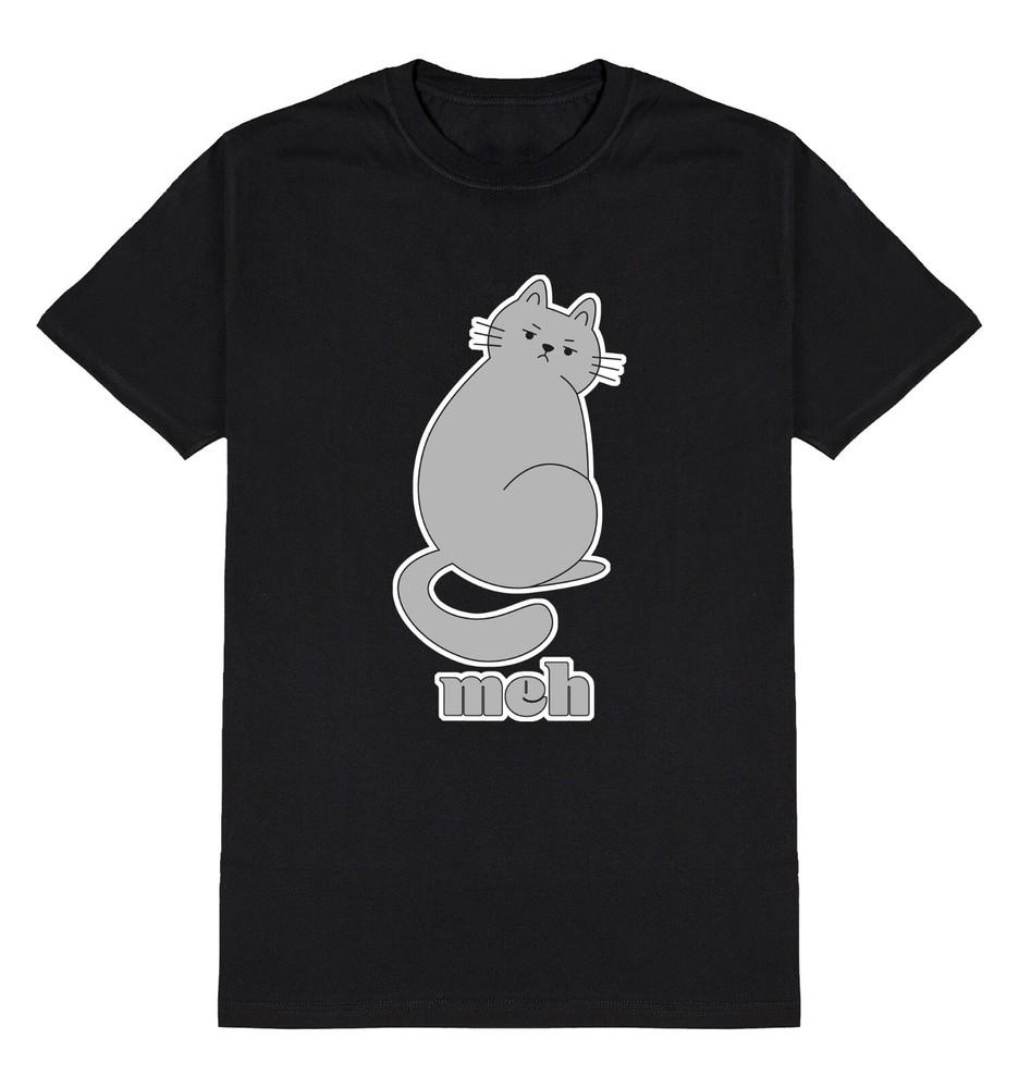 

Meh Cat T-Shirt Mens Funny Meme Cats Slogan / Cotton Tee XL