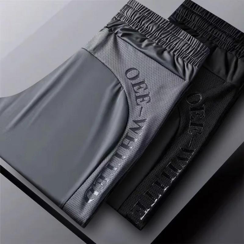 New Men's Ice Silk Pants Summer Thin Quick Dry Sports Casual Loose Fit Draped Air Conditioner Trousers