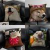 Happy Cute Puppy Smiling Sunshine Pillow Case Anti-dustmite Pillowcase Invisible Zipper Silky Short Plush Sofa Cushion Cover