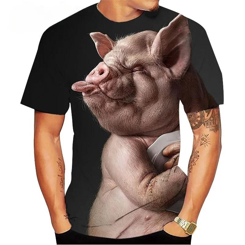 3D printed T-shirt animal pig and sheep series T-shirt men's women's