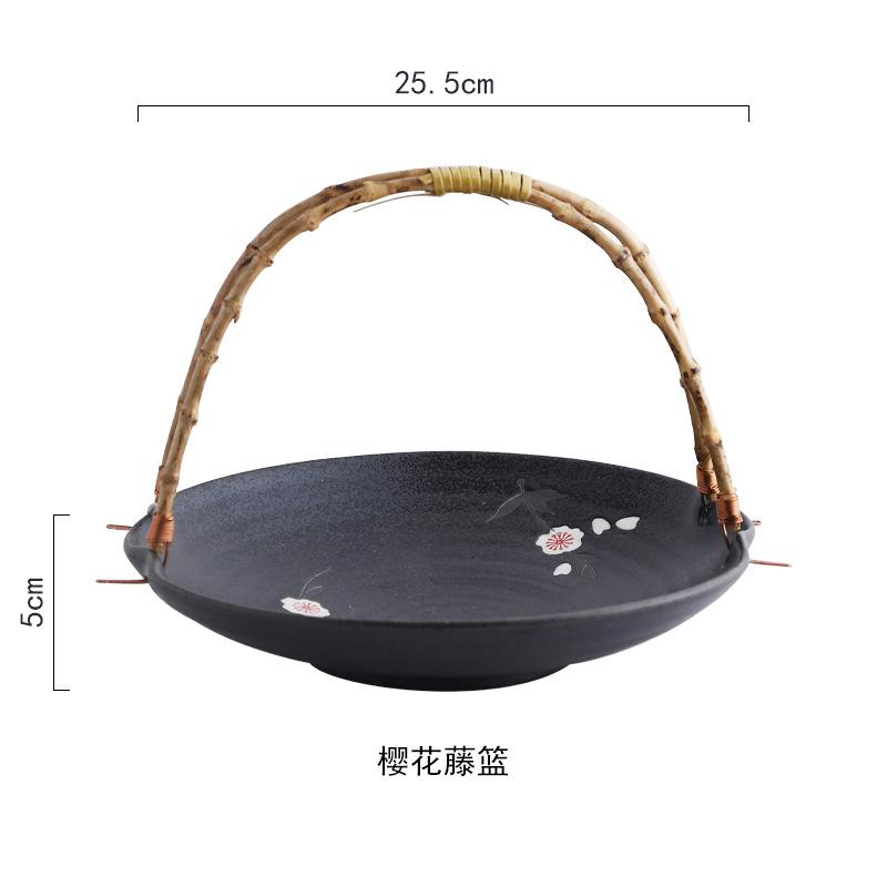 Ceramic tray handle Tippanyaki ceramic inventory heart tray snack fruit dried fruit tableware
